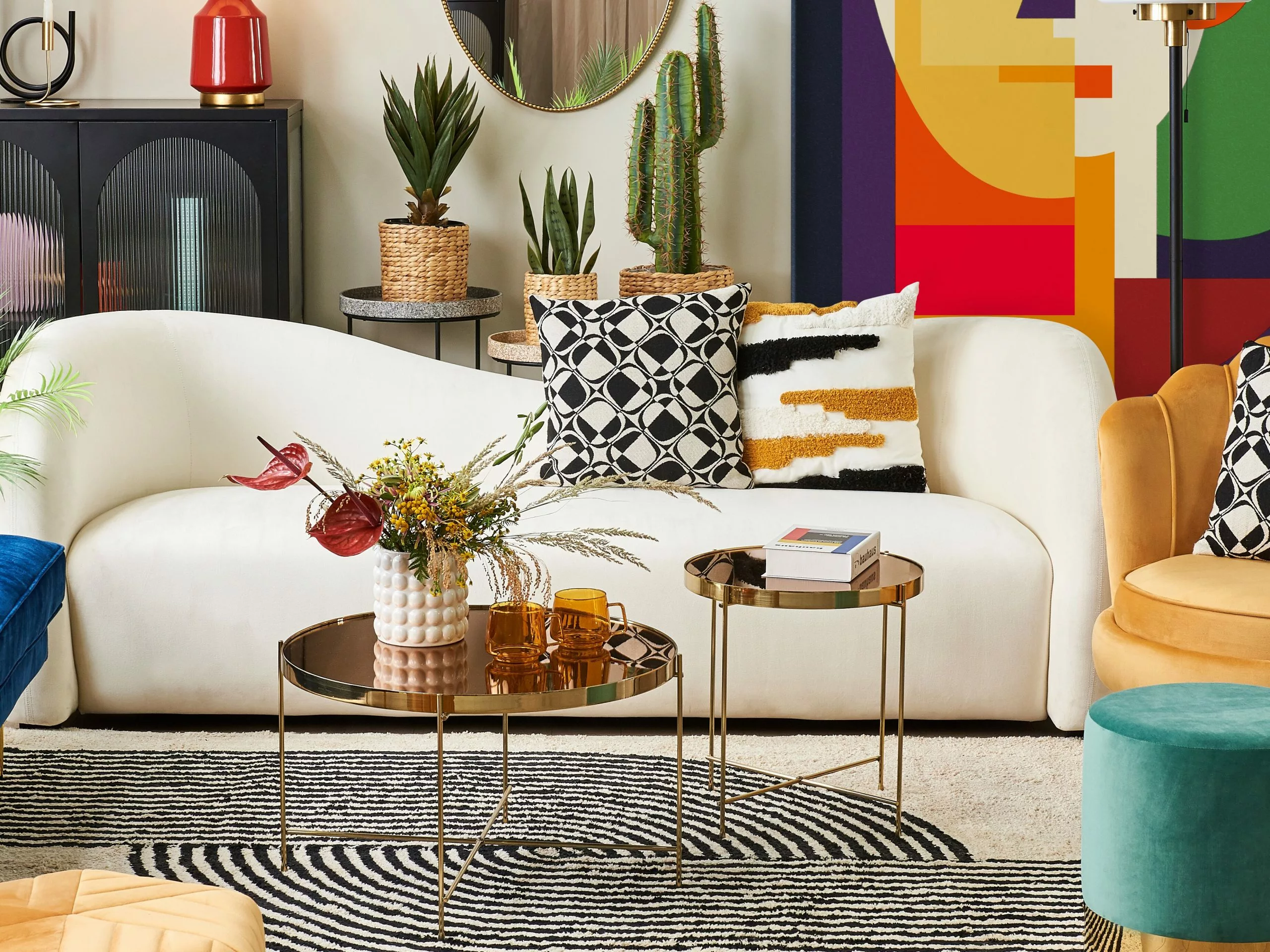 Beliani Sohvapöytä Peililasitasolla Rauta Kulta LUCEA 6 Beliani Sohvapöytä Peililasitasolla Rauta Kulta LUCEA - Image 4