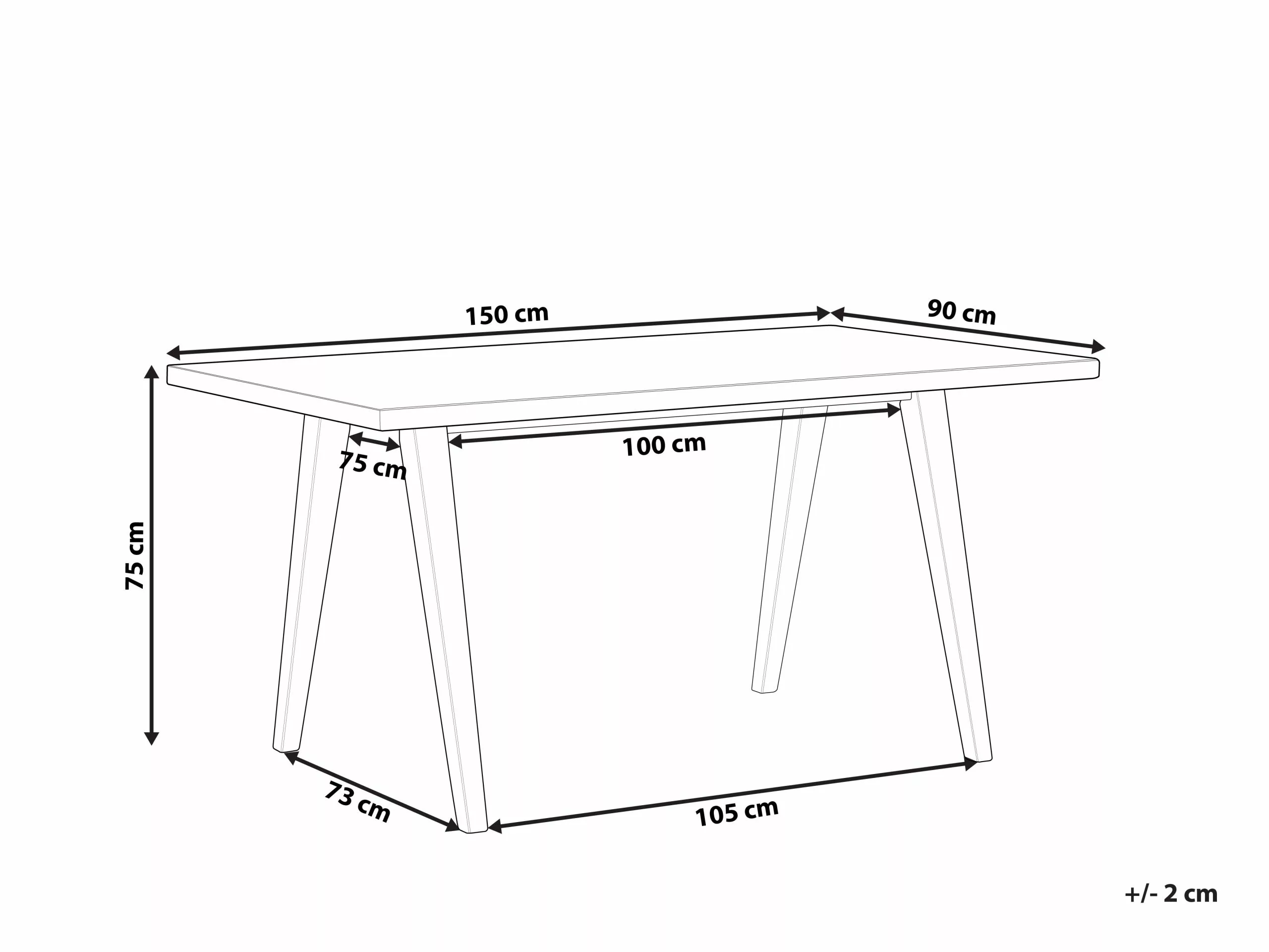 Beliani Ruokapöytä Vaalea Puu/valkoinen 150 X 90 Cm LENISTER 9 Beliani Ruokapöytä Vaalea Puu/valkoinen 150 X 90 Cm LENISTER - Image 7