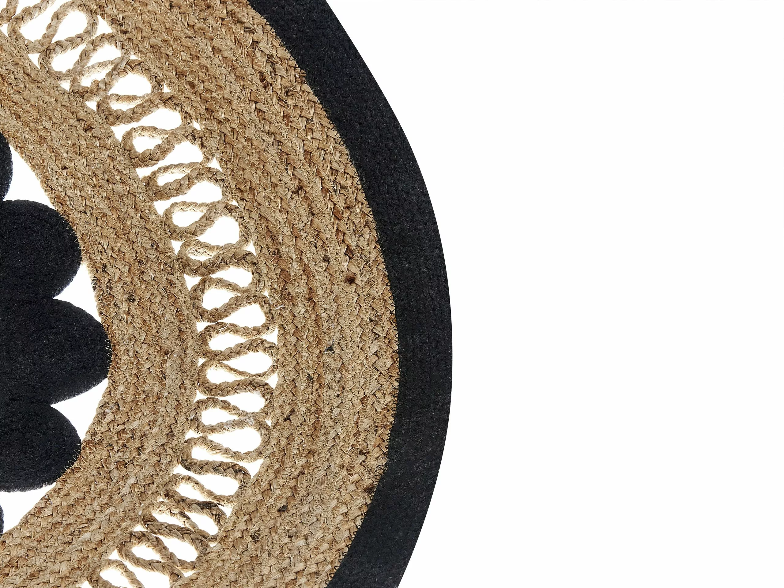 Beliani Pyöreä Matto Juutti Beige/musta ⌀ 120 Cm YOZGAT 7 Beliani Pyöreä Matto Juutti Beige/musta ⌀ 120 Cm YOZGAT - Image 5