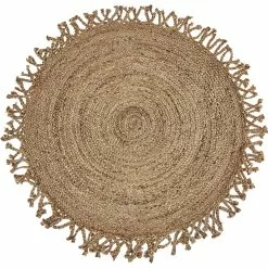 Beliani Pyöreä Matto Juutti Beige ⌀ 120 Cm ZONGULDAK