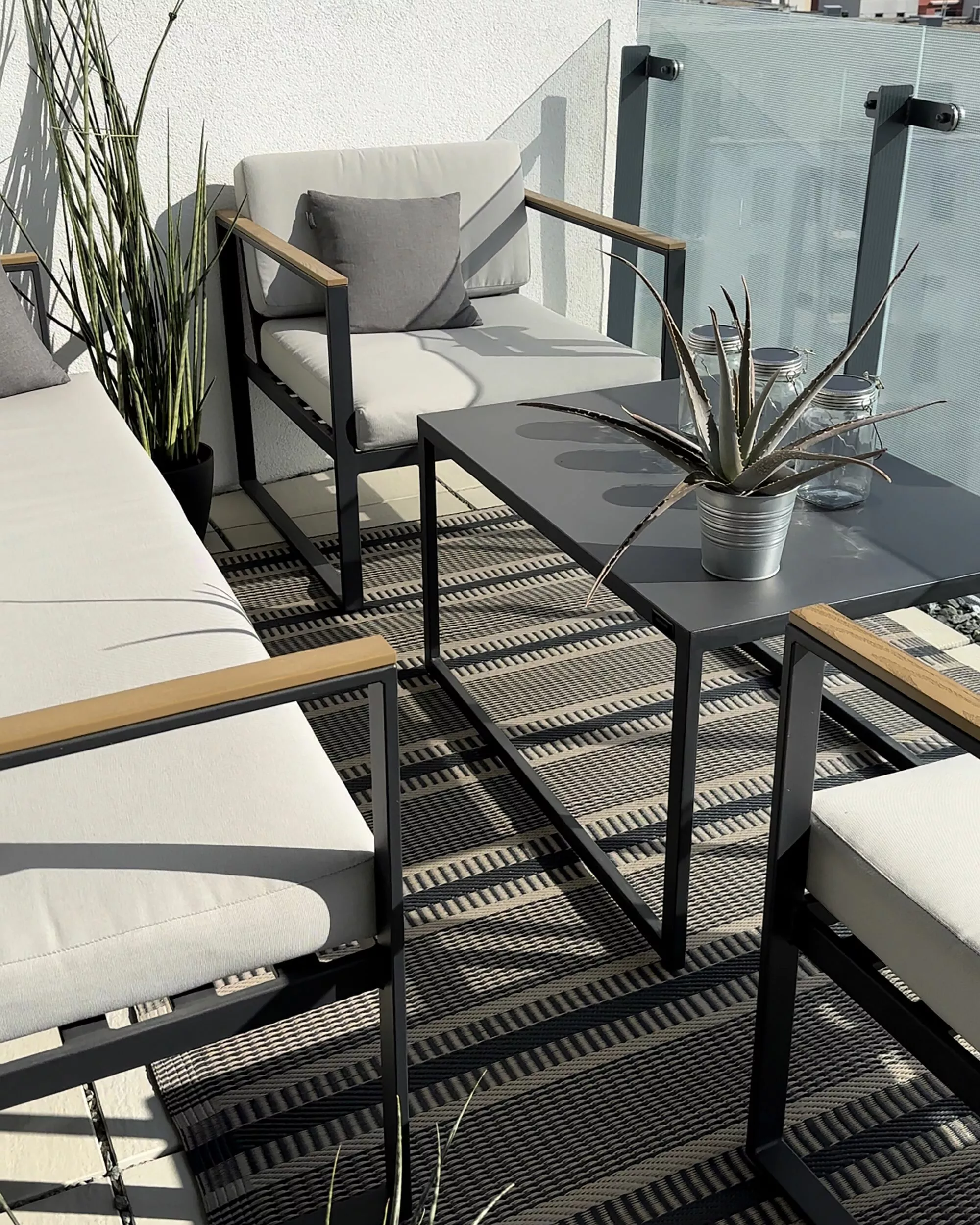 Beliani Ulkomatto Musta/beige 160 X 230 Cm MANSA - Image 3