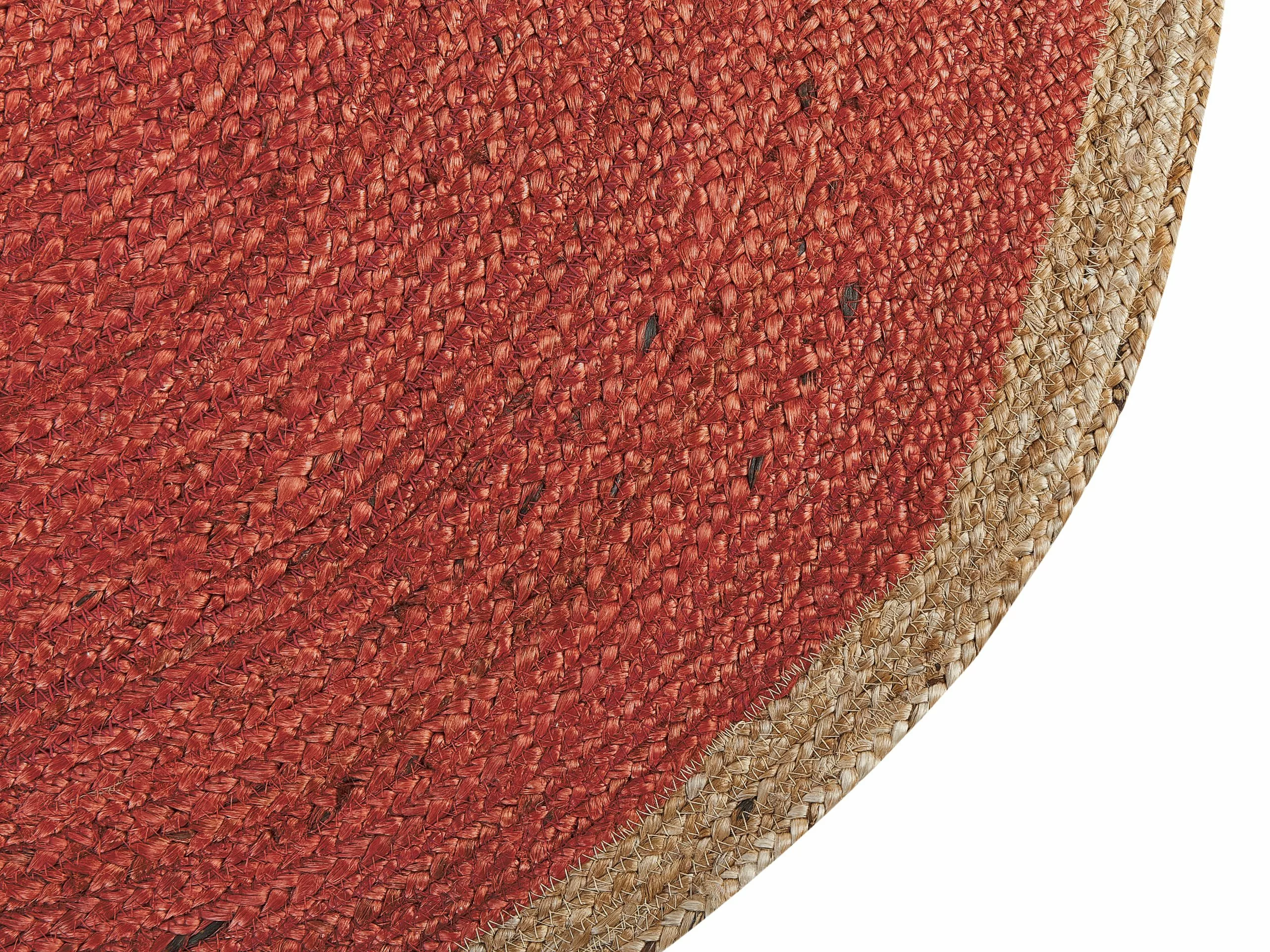 Beliani Pyöreä Matto Juutti Koralli ⌀ 120 Cm MENEMEN 5 Beliani Pyöreä Matto Juutti Koralli ⌀ 120 Cm MENEMEN - Image 3