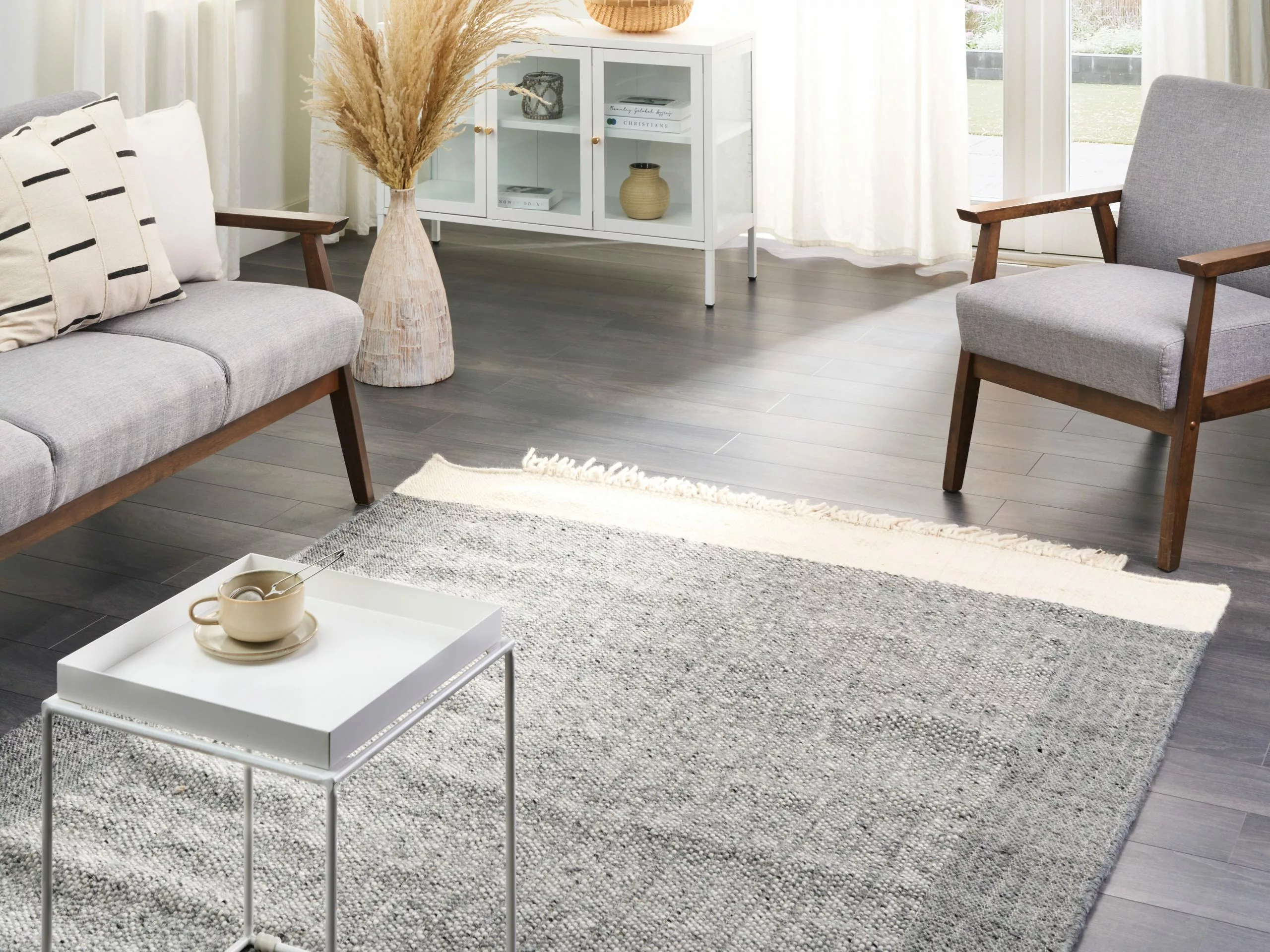 Beliani Matto Villa Harmaa/luonnonvalkoinen TATLISU Useita Kokoja - Image 2