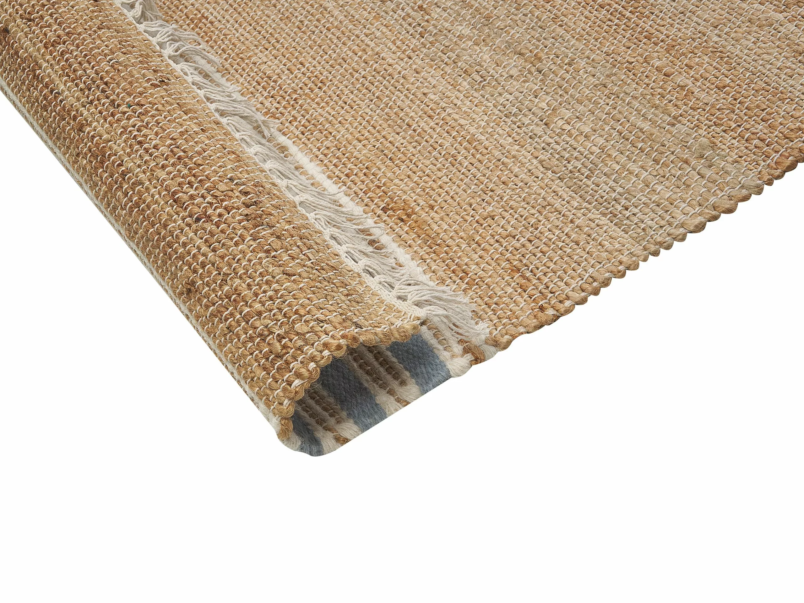 Beliani Matto Juutti Beige/vaaleansininen MIRZA Useita Kokoja 7 Beliani Matto Juutti Beige/vaaleansininen MIRZA Useita Kokoja - Image 5