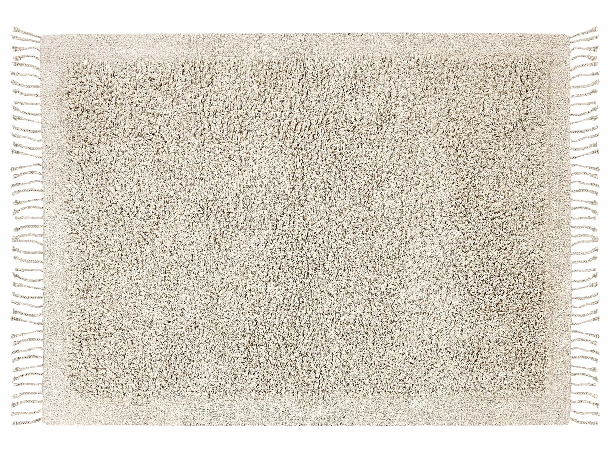 Beliani Matto Puuvilla Vaalea Beige BITLIS Useita Kokoja 5 Beliani Matto Puuvilla Vaalea Beige BITLIS Useita Kokoja - Image 3