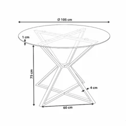 Beliani Ruokapöytä Lasitasolla Rosteri Kirkas/hopea ⌀ 105 Cm BOSCO -Ruokapöydät Myyntikauppa undef src sa picid 850597 type whitesh image scaled