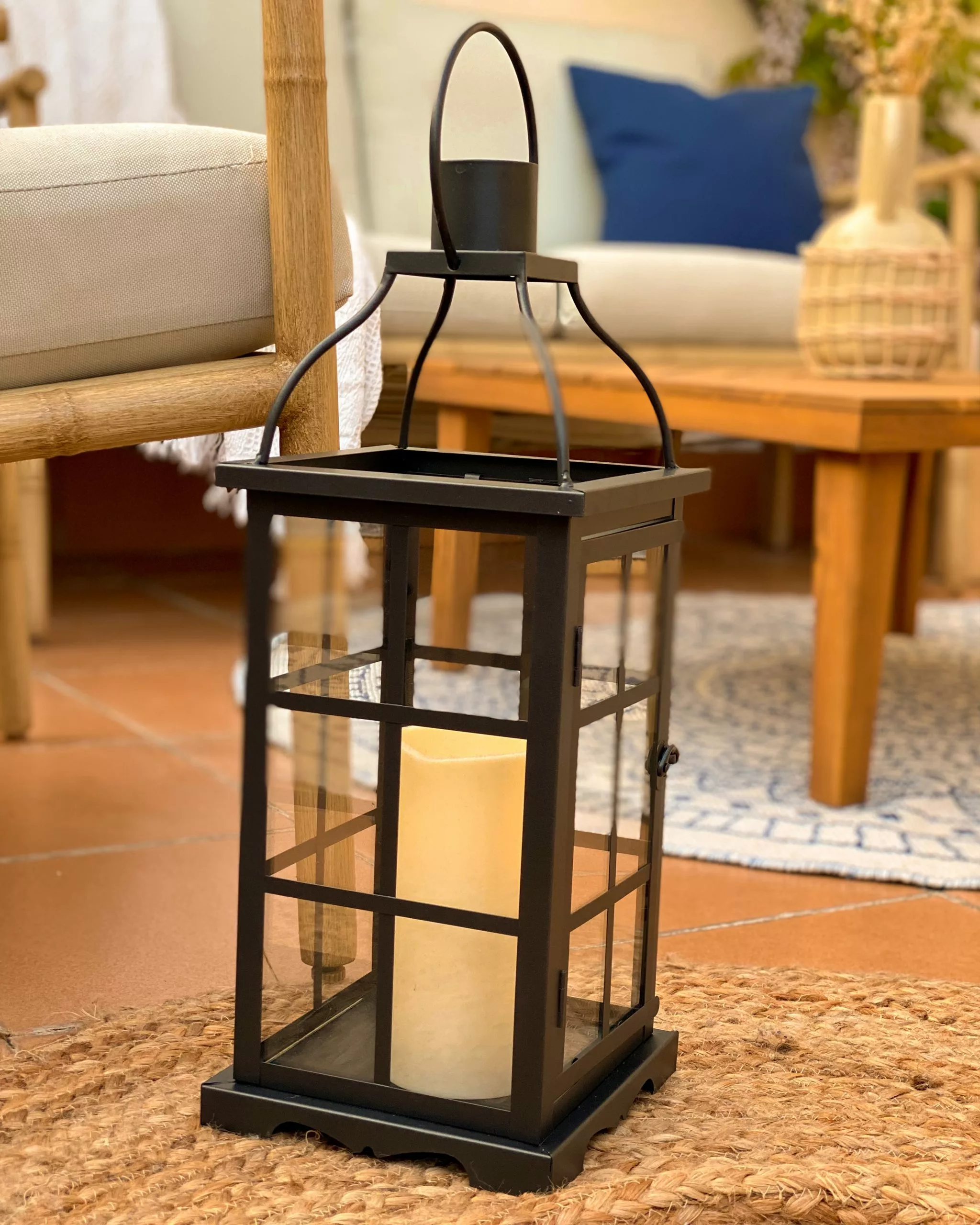 Beliani Ulkomatto Kaksipuolinen Sininen/valkoinen ⌀ 140 Cm YALAK - Image 3