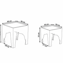 Beliani Sivupöytäsetti Lasitasolla Valkoinen 2 Kpl AMADPUR -Ruokapöydät Myyntikauppa undef src sa picid 851900 type whitesh image scaled