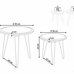 Beliani Sivupöytäsetti Mangopuu Luonnonvalkoinen 2 Kpl CHANDRA -Ruokapöydät Myyntikauppa undef src sa picid 852157 type whitesh image scaled