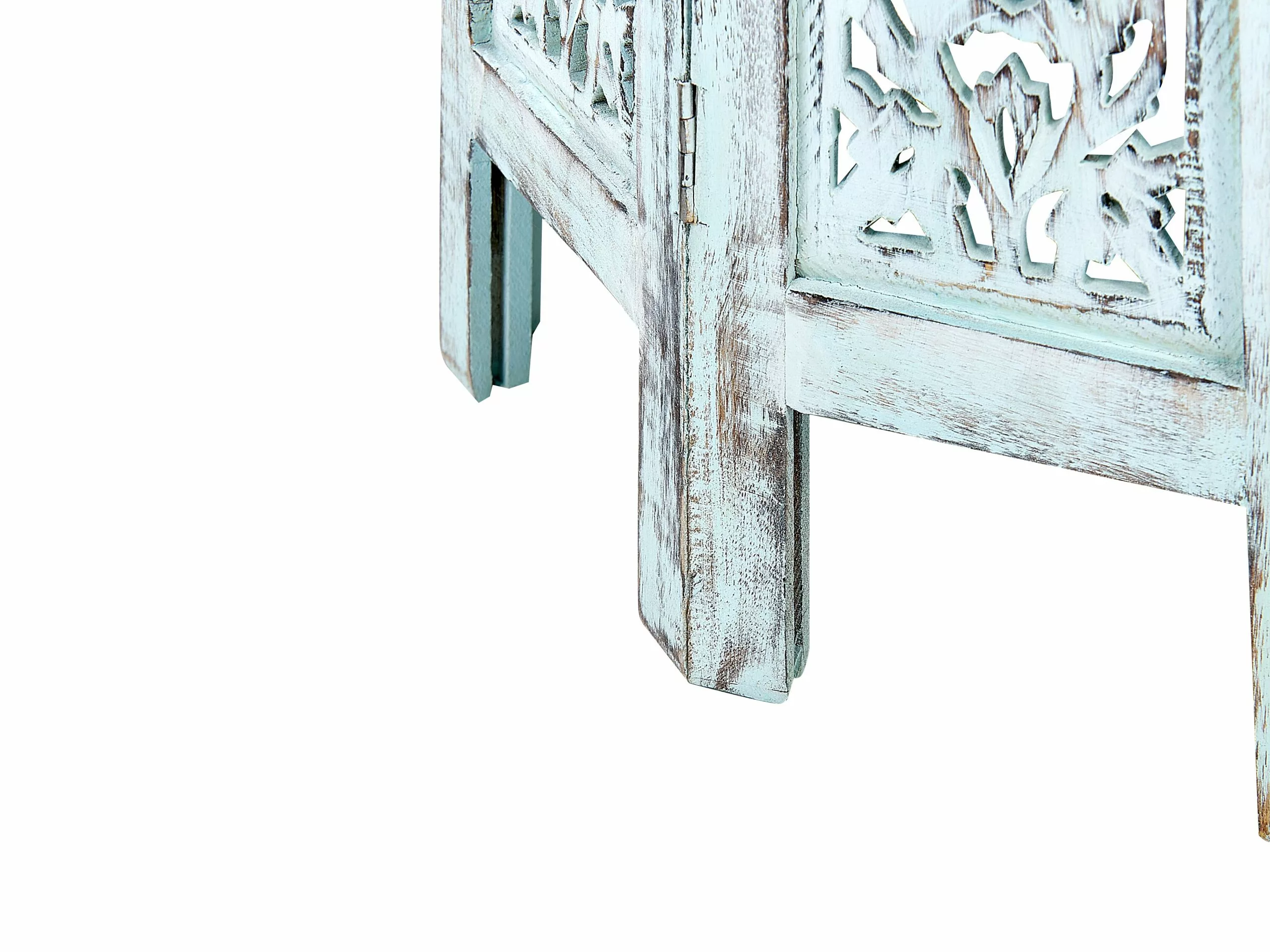 Beliani Sivupöytä Mangopuu Vaaleansininen BORAI - Image 4