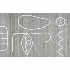 Beliani Matto Kangas Vaaleanharmaa YAVU Useita Kokoja