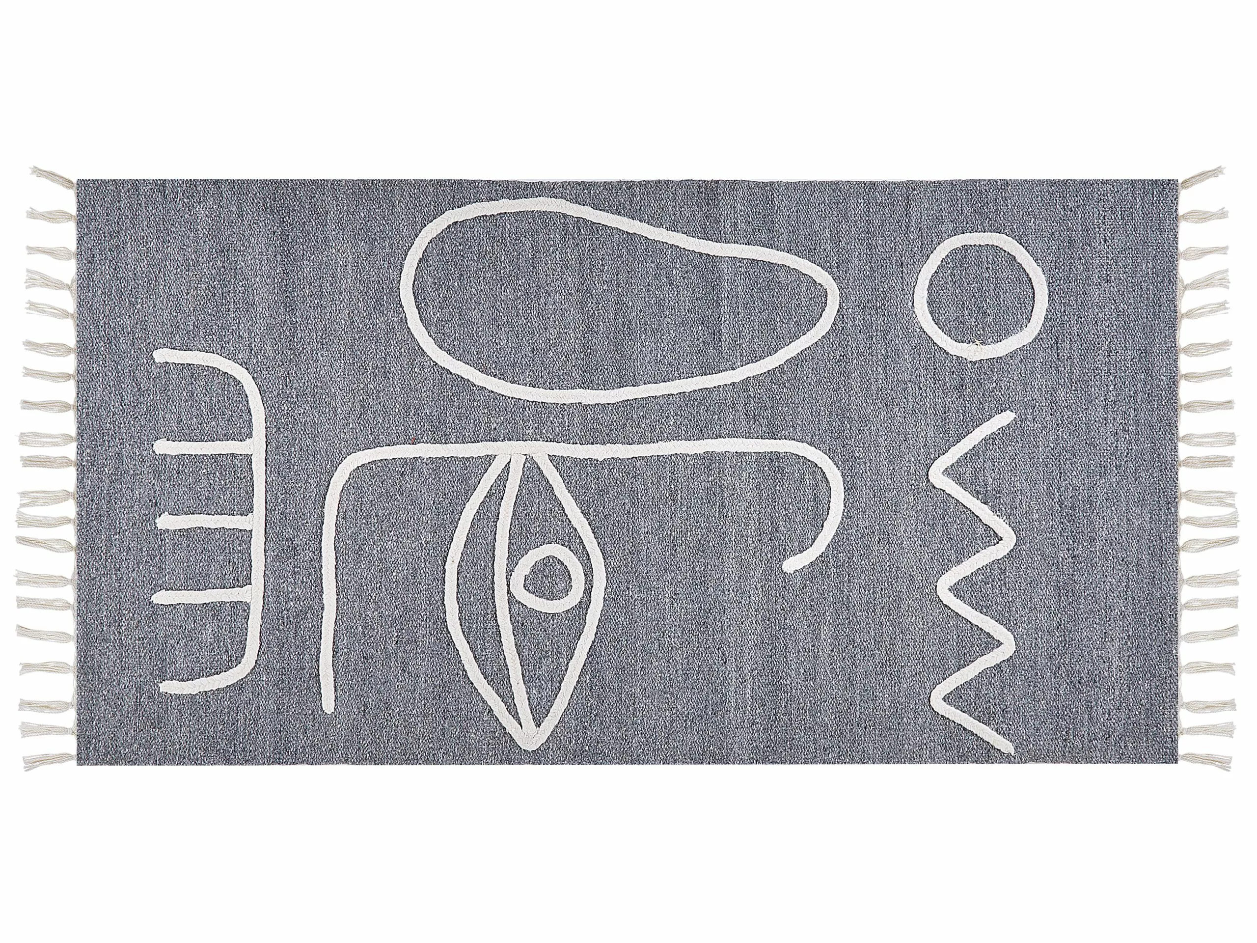 Beliani Matto Kangas Harmaa YAVU Useita Kokoja 3 Beliani Matto Kangas Harmaa YAVU Useita Kokoja