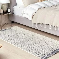 Beliani Matto Villa Valkoinen/harmaa 80 X 150 Cm OMERLI -Ruokapöydät Myyntikauppa undef src sa picid 852618 type color image scaled