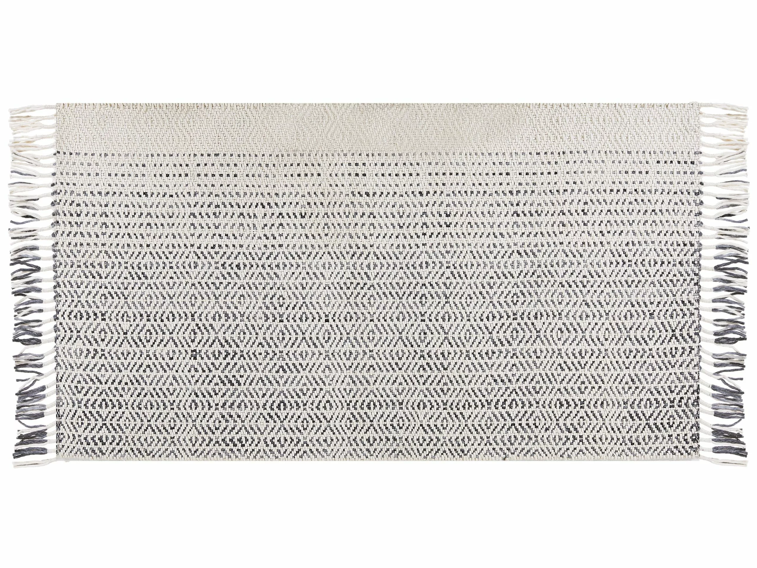 Beliani Matto Villa Valkoinen/harmaa 80 X 150 Cm OMERLI - Image 3