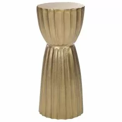 Beliani Sivupöytä Alumiini Kulta OUYEN