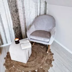 Beliani Matto Juutti Beige ø 120 Cm GOLGEN -Ruokapöydät Myyntikauppa undef src sa picid 853821 type whitesh image scaled